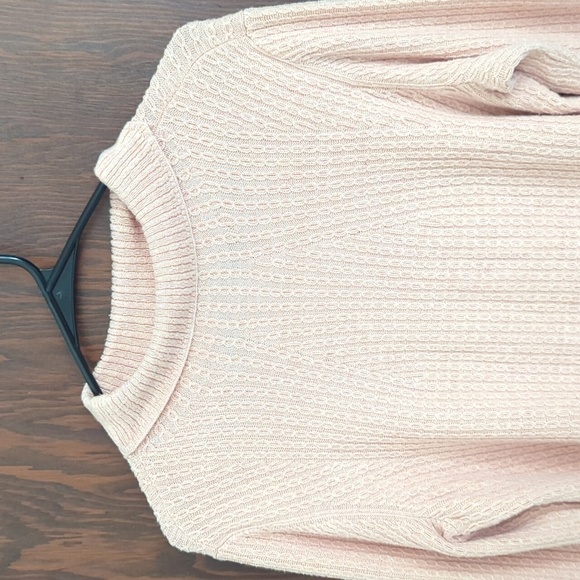 Lands' End Pink Knit Mock Neck Longer Length 3/4 Sleeve Sweater Size MP - Picture 2 of 6